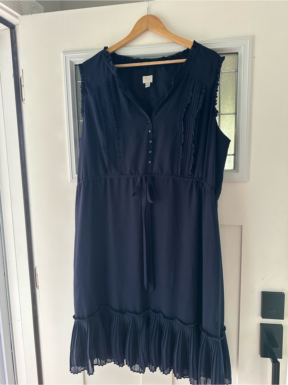 a new day Navy Sleeveless Midi Dress with Ruffle Hem